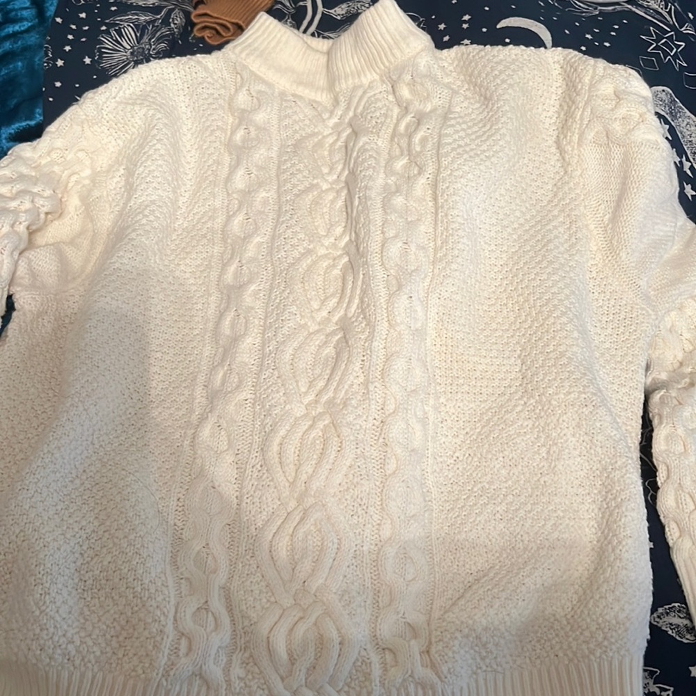 cream/white sweater